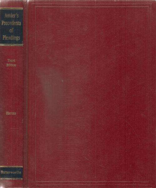 Amler's Precedents of Pleadings  3rd Ed. By: LTC Harms & JH Hugo