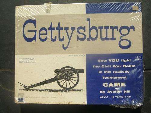 Gettysburg, a Civil war Battle Game by Avalon Hill  **Unopened boxed Game from 1964**