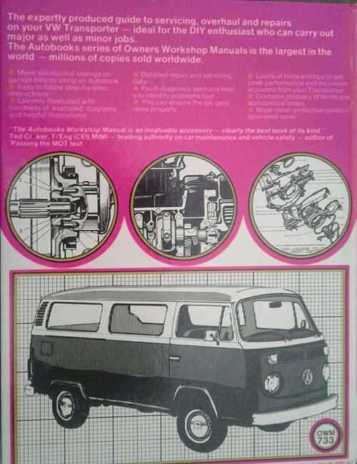 VW Transporter, Volkswagen Van, Pick-up, Micro-bus, Kombi 1600cc, 1700cc, 1800cc 2000cc 1968-79