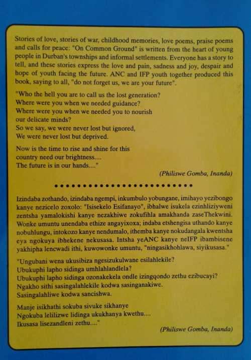 On Common Ground by Isisekelo Esifanayo, Natal Programme for Survivors of Violence