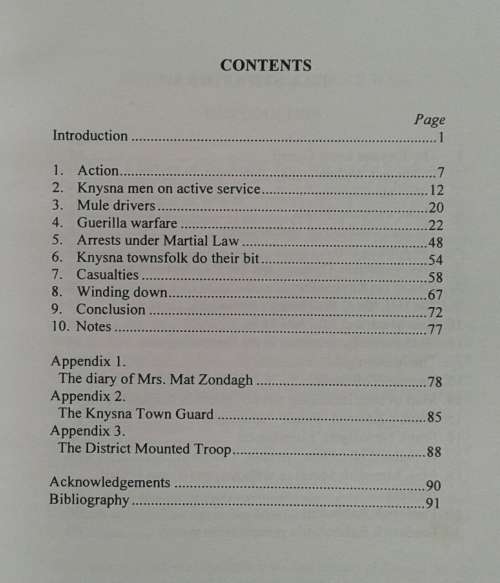 Knysna and the Anglo-Boer War its effects on the people of the town & district by Parkes & Williams