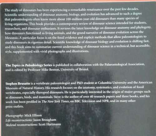 Dinosaur Paleobiology by Stephen L Brusatte, Topics in Paleobiology