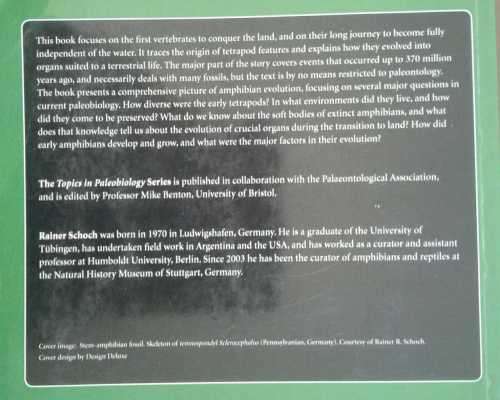 Amphibian Evolution, The Life of Early Land Vertebrates by Rainer R Schoch, Paleobiology