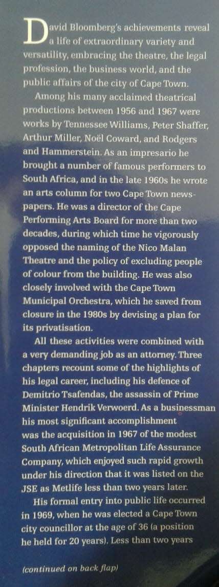 My Times, The Memoirs of David Bloomberg **SIGNED COPY**