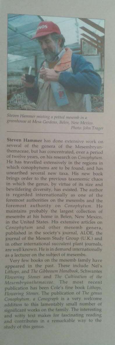 The Genus Conophytum A Conograph by Steven Hammer **Limited edition nbr 67**