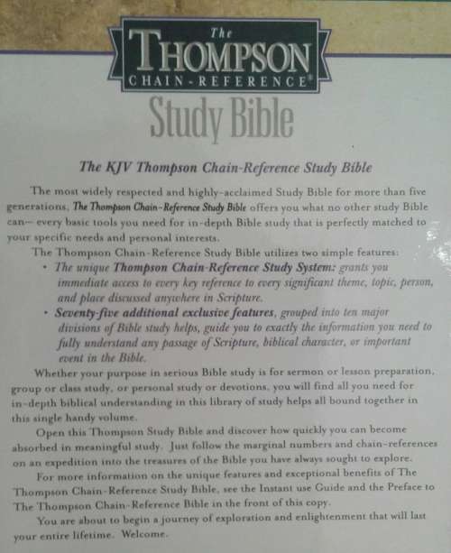 The Thompson Chain Reference Study Bible KJV 2005