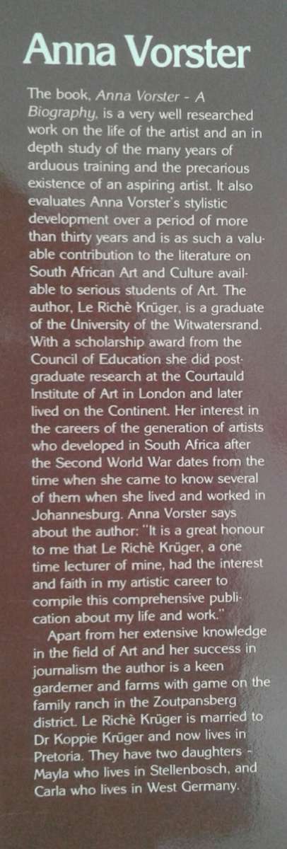 Anna Vorster A Biography by Le Riche Kruger