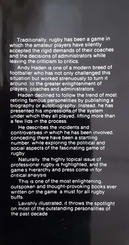 Boots'n all! by Andy Haden **SIGNED COPY**