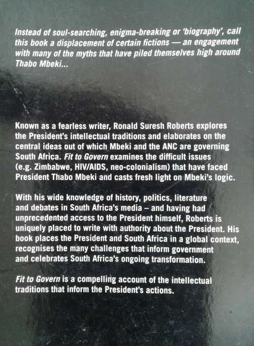 Fit To Govern, The Native Intelligence of Thabo Mbeki by Ronald S Roberts **SIGNED COPY**