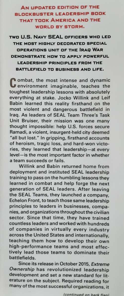 Extreme Ownership How U S Navy Seals Lead and Win by Jocko Willink & Leif Babin