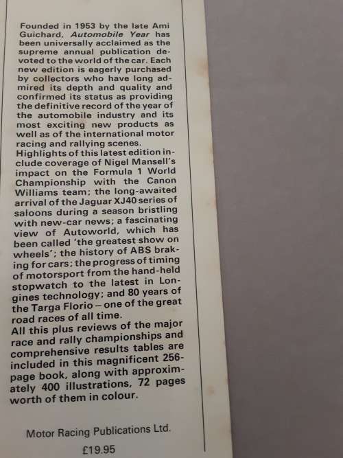 Automobile Year 1986/87