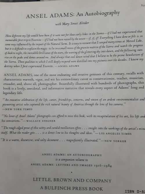 Ansel Adams An Autobiography with Mary Street Alinder