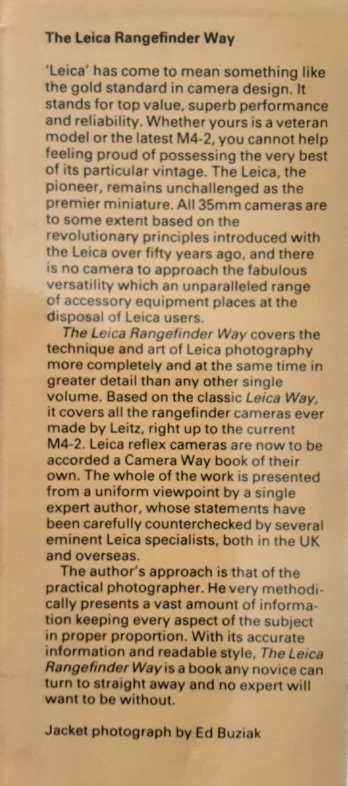The Leica Rangefinder Way by Andrew Matheson