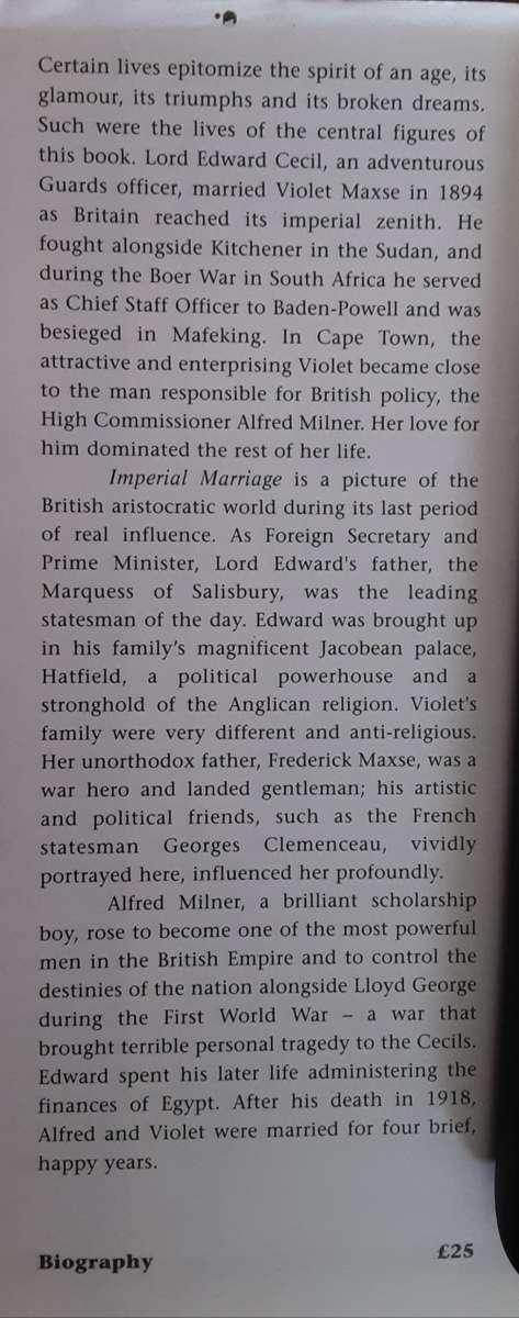 Imperial Marriage, An Edwardian War and Peace by Hugh and Mirabel Cecil