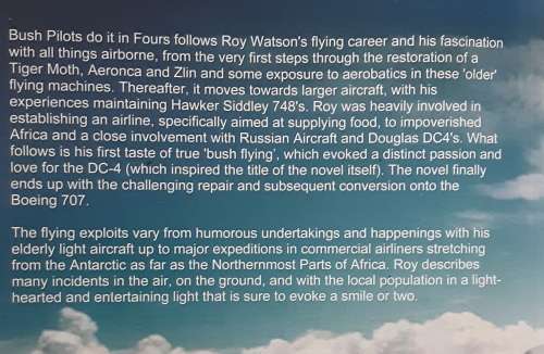 Bush Pilots Do It In Fours A Flying Autobiography by Roy Watson