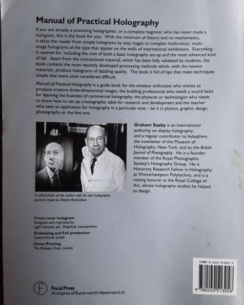 Manual of Practical Holography by Graham Saxby