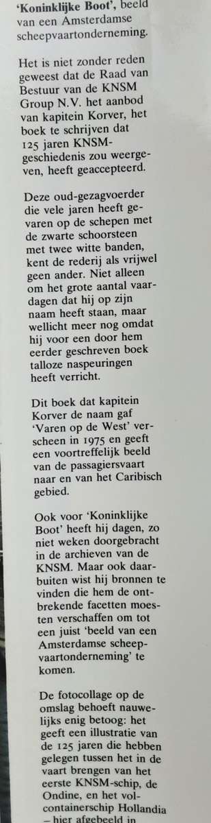 Koninklijke Boot beeld van een Amsterdamse Scheepvaartonderneming 1856-1981 by Korver
