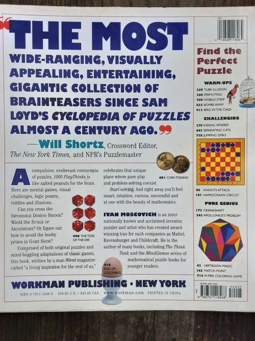 Entertainment 1000 Play Thinks Puzzles Paradoxes Illusions and