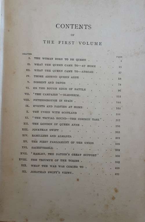 The Reign of Queen Anne by Justin McCarthy in 2 Volumes hardcover 1902