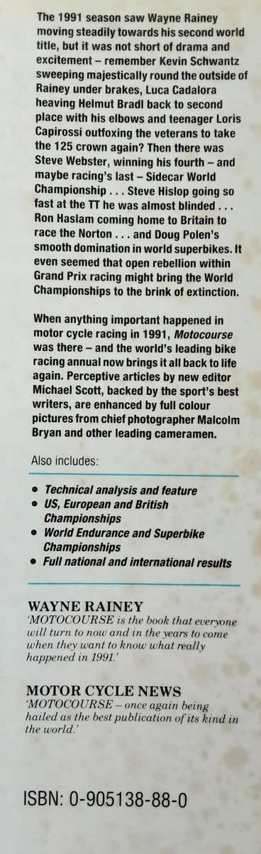 Motocourse 1991-92 16th Year Publication