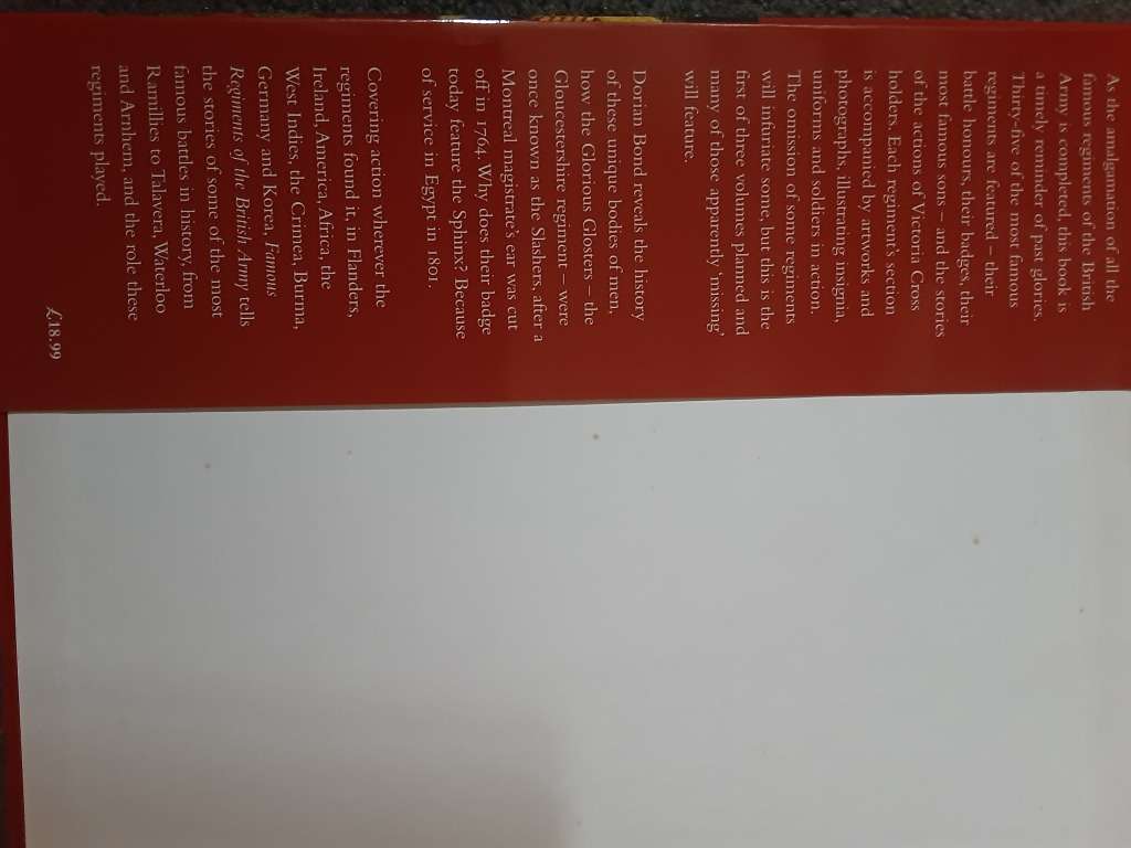 Famous Regiments of the British Army, A Pictorial Guide Vol 1 by Dorian Bond