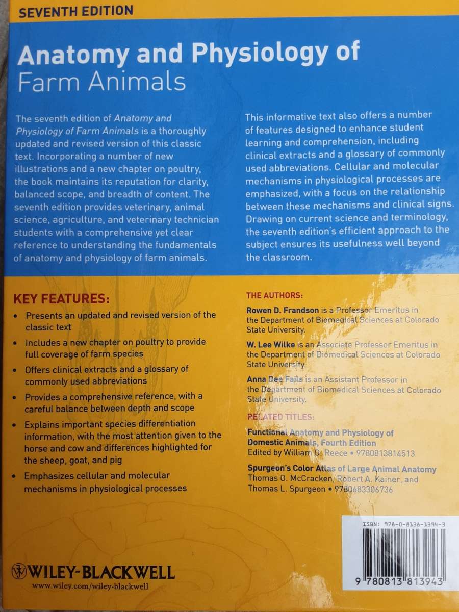 Anatomy and Physiology of Farm Animals by Frandson, Wilke and Falls