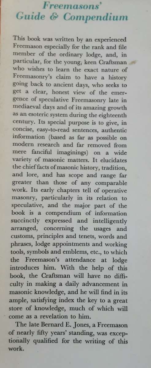 Freemasons Guide and Compendium by Bernard E Jones