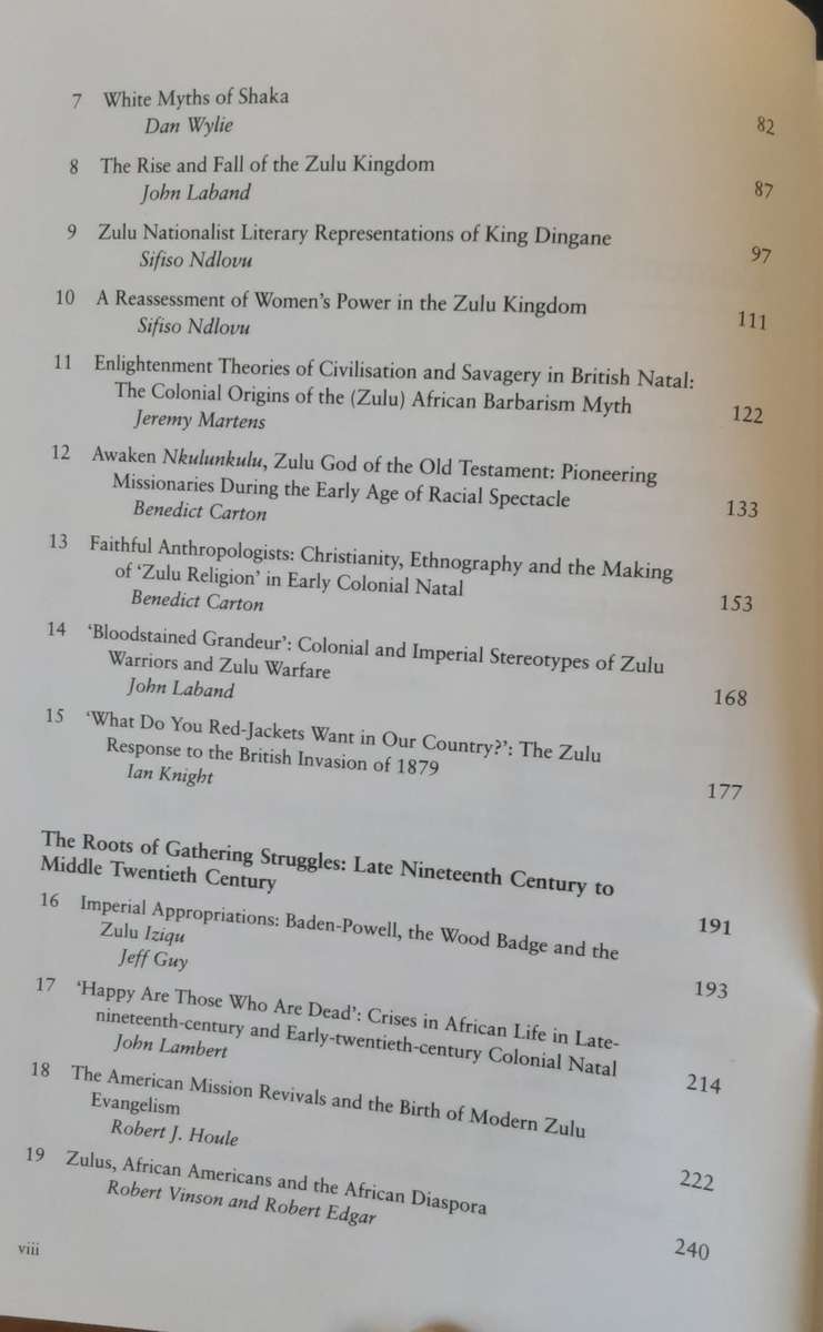 Zulu Identities,  Being Zulu, Past and Present edited by Carton, Laband and Sithole