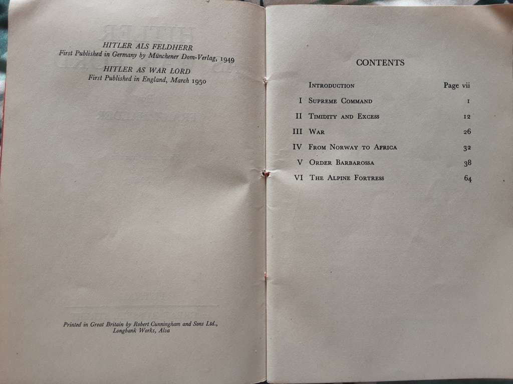Hitler as War Lord by Franz Halder - First Edition English Putnam 1950