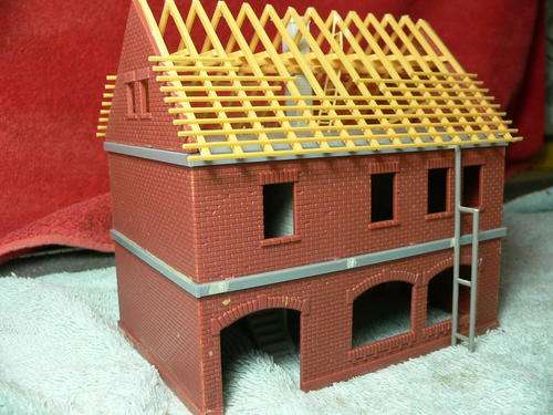 HO scale building in the making.