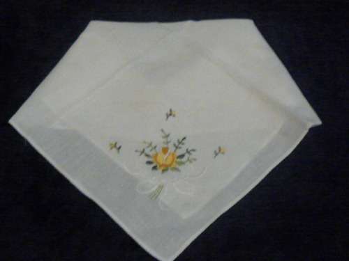 VINTAGE COTTON EMBROIDERED HANKIE