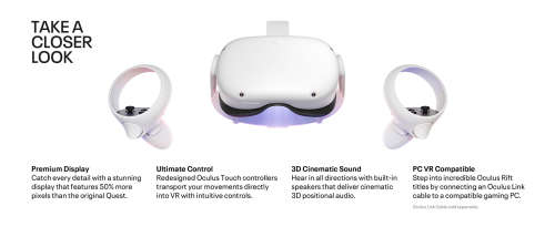 Oculus Quest 2 (128 GB) Advanced All-In-One Virtual Reality Headset