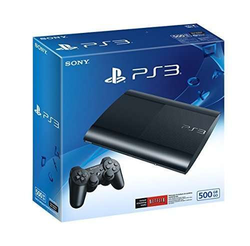 PS3 SuperSlim 500 GB Console + 2 DualShock controllers and PS3 BluRay remote