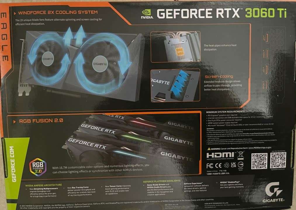 Gigabyte RTX 3060TI 8GB Eagle