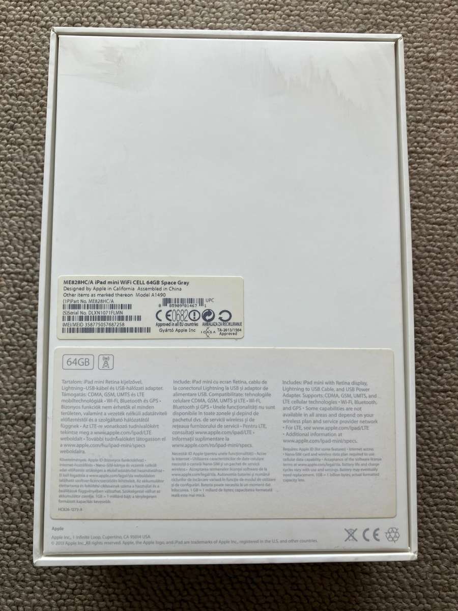 Apple iPad Mini 2 - Space Gray - 64GB Cellular + WiFi