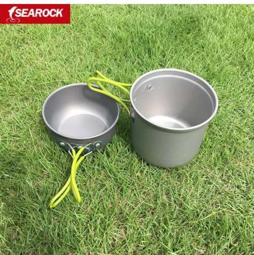 Lightweight Aluminium 2 peice Cooking set  Completely Foldable  with carry net