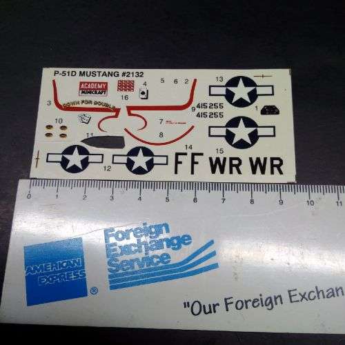 Model Aeroplane Decals - P51  Mustang