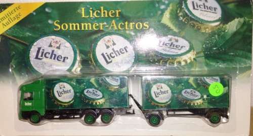 Eurosun Mercedes Benz  Beer Truck & Trailer - Licher - 1/87 Scale
