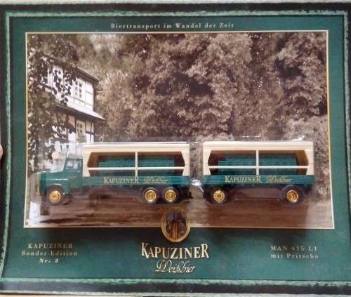 Grell M.A.N. Oldtimer Beer Truck & Trailer - Kapuzinger - 1/87 Scale
