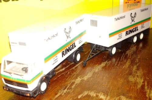 Herpa Mercedes Benz Refrigerator Truck & Trailer - Ringel - 1/87 Scale