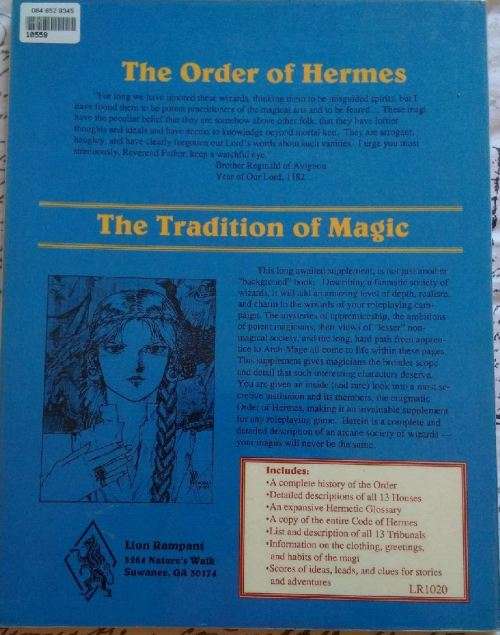 The Order of Hermes  -  Ars Magica 2nd Edition Resourse