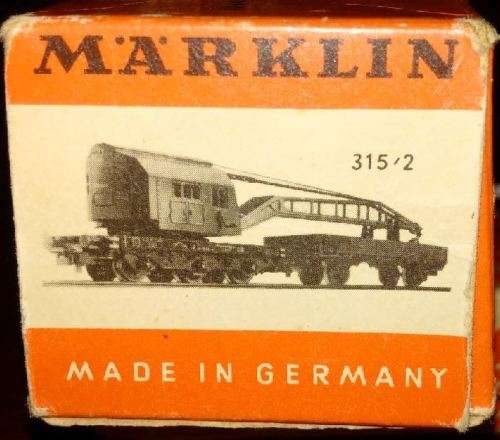 Märklin Vintage DB Railway Crane and Flat Wagon - HO scale