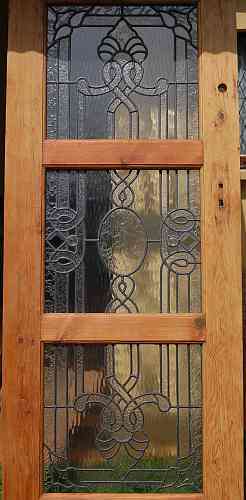 Stained glass door 3 panel