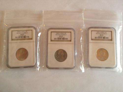 MANDELA 2000 R5 "Smilling Mandela" SET MS61,MS62,MS63 PLUS 1988 DIAS COIN