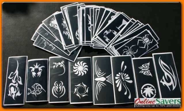 Airbrush Temporary Tattoo Stencials!!  100 re useable vinyal stencials!!