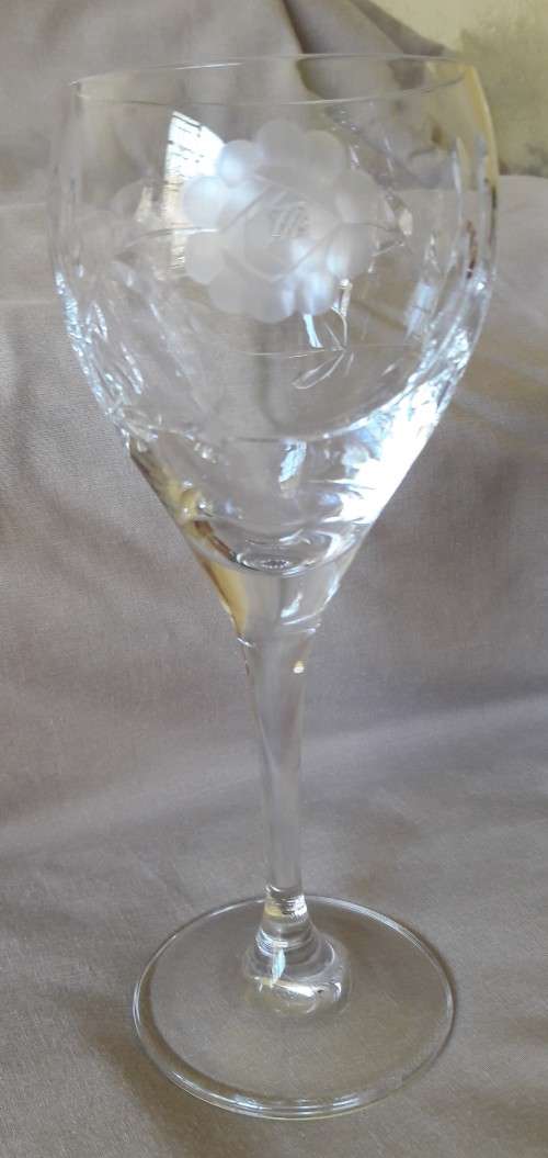 Set x5 Rose Cut Crystal Wine Glasses