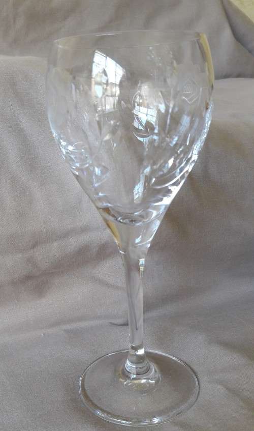 Set x5 Rose Cut Crystal Wine Glasses
