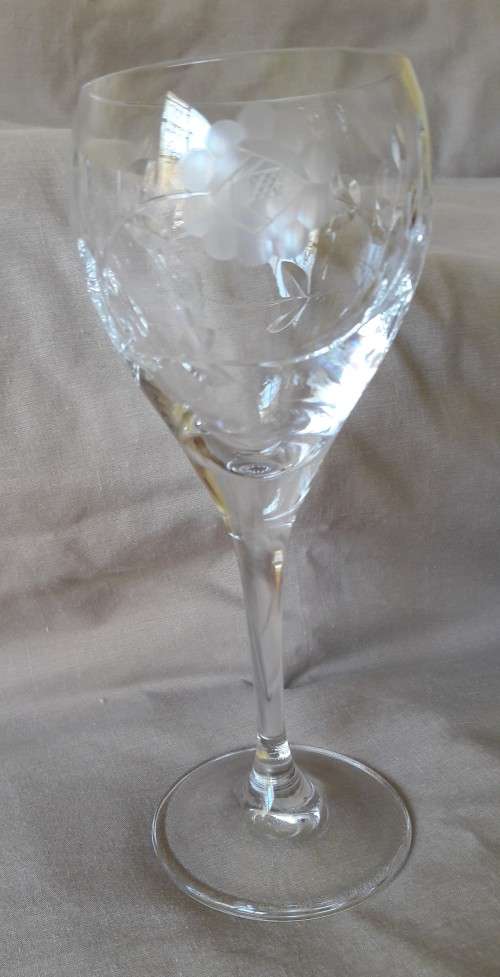 Set x5 Rose Cut Crystal Wine Glasses