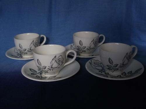 BURLEIGH WARE, WINDSOR 8 PIECE COFFEE CUPS & SAUCERS