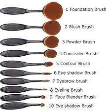 Foundation oval brush set - (10 BRUSHES IN SET)